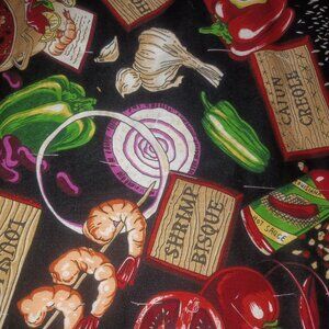 Fabric Remnants 3 Pieces Louisiana Cooking Theme